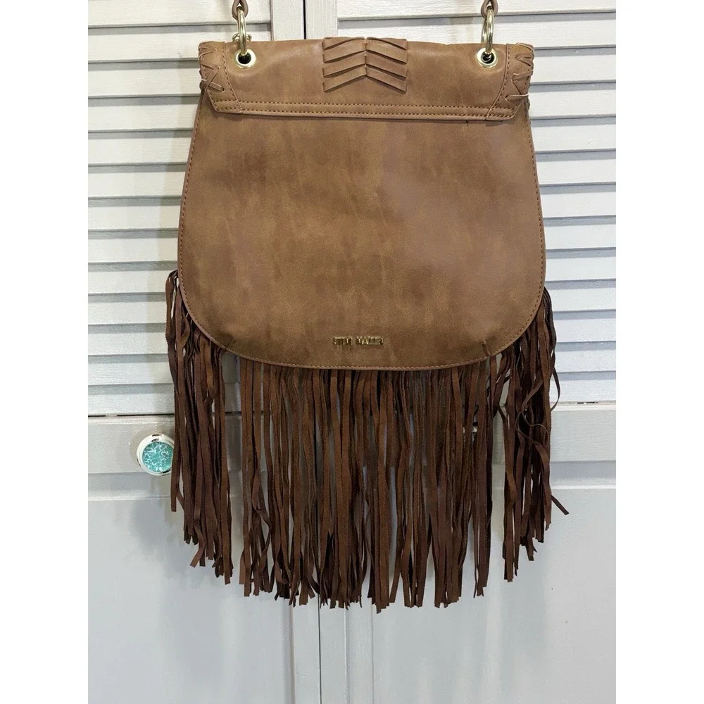 Steve Madden Fringe Brown Western Hobo Shoulder Crossbody Purse NWOT